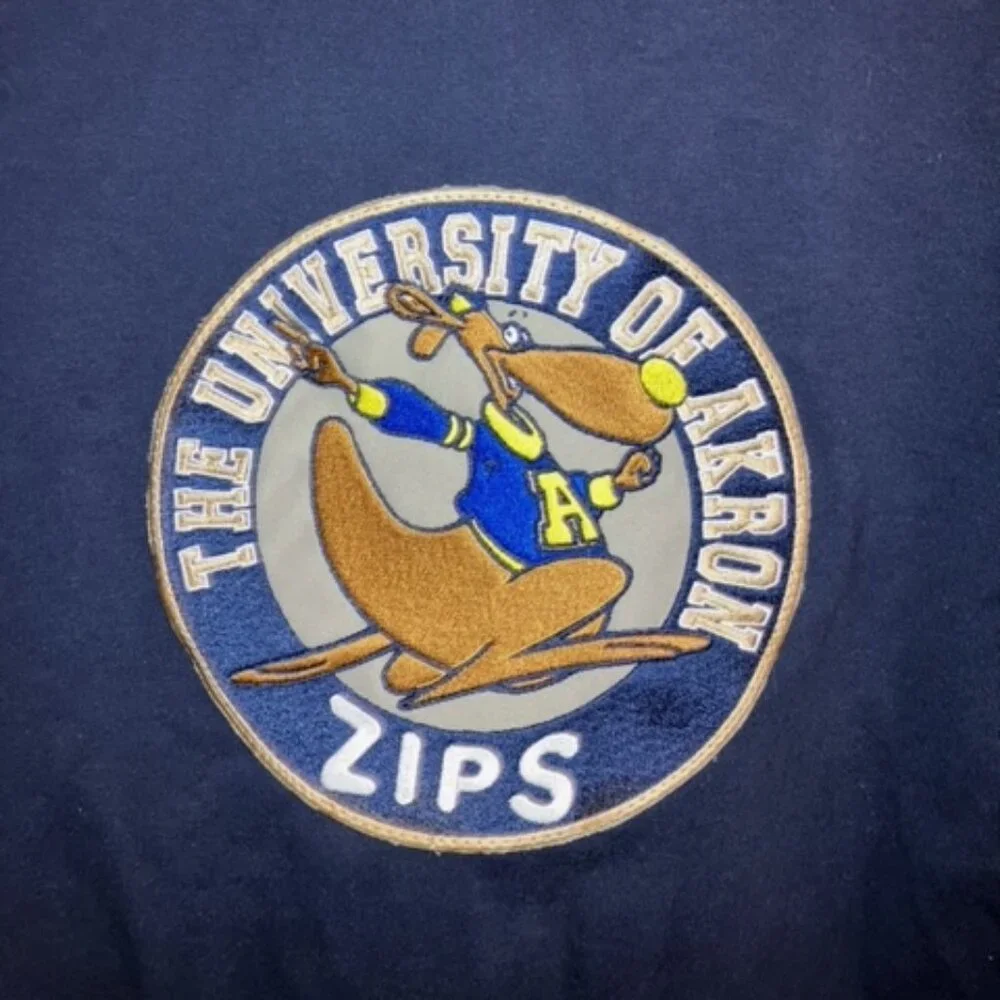 Style & Co Blue Medium Zippered Hoodie Akron University Zips Happy Roo Zippy - Picture 3 of 4